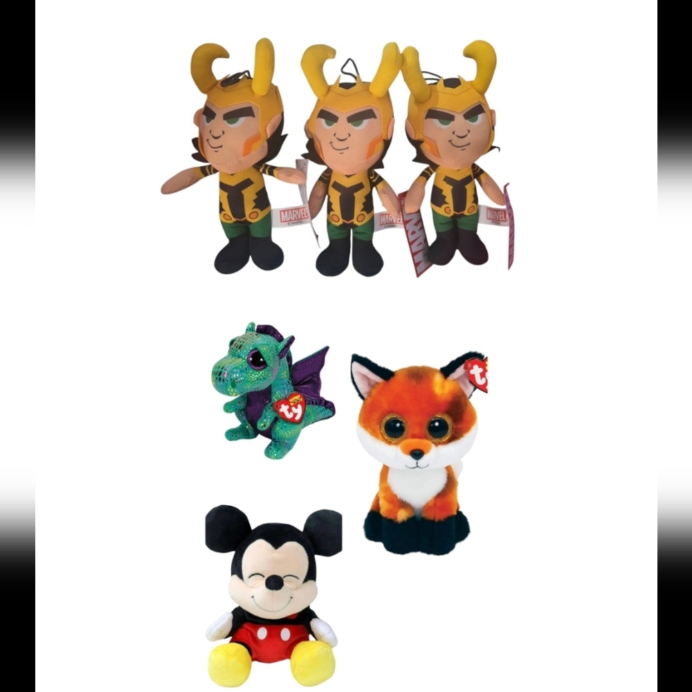 Bundle lot New marvel avengers plush/Ty beanies